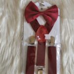 Boys bow tie and suspender set